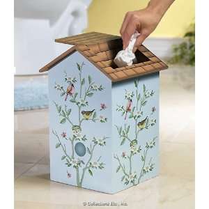 Birdhouse Wooden Trash Can 