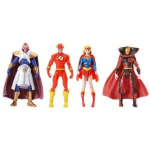  Set of 4 Action Figures Psycho Pirate, The Flash, Supergirl The