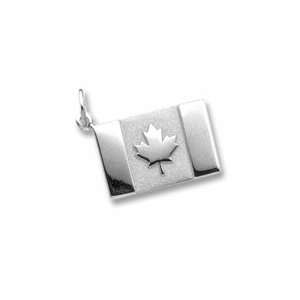  Canadian Flag Charm in Sterling Silver Jewelry