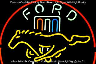 FORD MUSTANG USA AUTO DEALER BEER BAR NEON LIGHT SIGN  