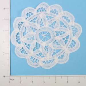  Round Battenberg Doily Applique   6   White