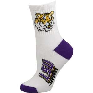  NCAA LSU Tigers Womens Dual Color Team Logo Crew Socks 