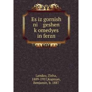   in ferzn Zisha, 1889 1937,Kopman, Benjamin, b. 1887 Landau Books