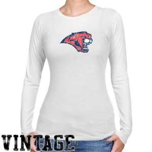  NCAA Houston Cougars Ladies White Distressed Logo Vintage 