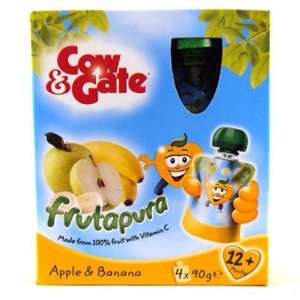 Cow & Gate 12 Month Frutapura Apple and Banana Pouch 4 Pack 360g 