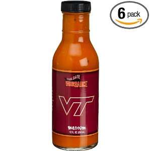 Tailgate Virginia Tech Medium Wing Sauce, 12 Ounce Glass Bottles (Pack 