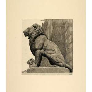   Lion Statue Paris Antoine Louis Barye   Original Print