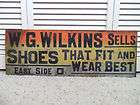 ANTIQUE VINTAGE WILKINS SHOE STORE TOWN SQUARE SIGN EARLY OLD  