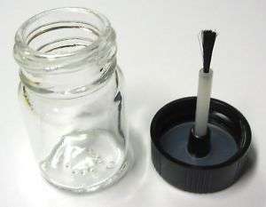 OZ. Clear GLASS TOUCH UP Bottle With BRUSH CAP LID  