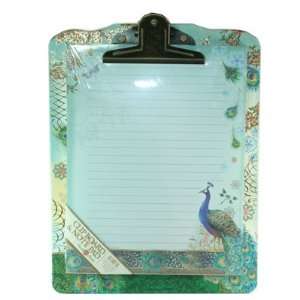  Punch Studio Royal Peacock Clip Board & Note Pad Office 