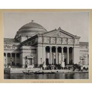  1893 Chicago Worlds Fair Art Palace Main Entrance Boat 