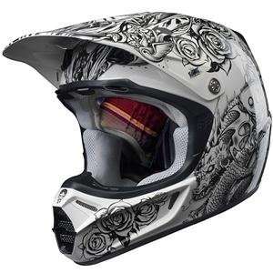  Fox Racing V 3 Latinese Helmet   Large/White/Black 