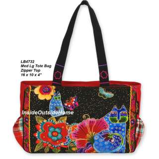 Laurel Burch Cats Med Large Tote Bag Blossoming Spirits Butterfly 