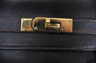 HERMES Brown & GOLD Hardware EVERGRAIN KELLY 32 Handle Satchel Bag 