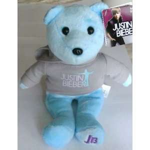 Justin Bieber Plush Blue Bear with Grey Hoodie