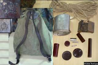 WWII 1942 ORIGINAL GERMAN MARKED BACKPACK w/ACCESSORIES  