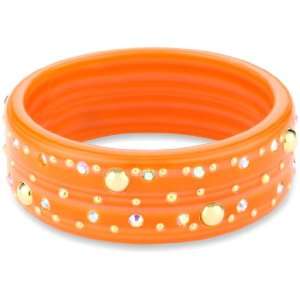  Bellissima Jewelry Color Block Orange Bangle Bracelet, 1 