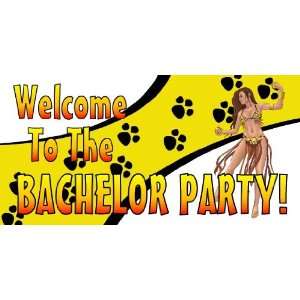   3x6 Vinyl Banner   Bachelor Party with Belly Dancer 