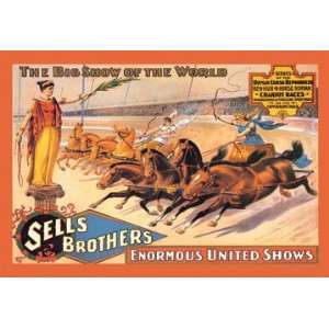 Ben Hur Chariot Races Sells Brothers Enormous United Shows 28x42 