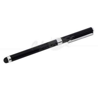 Black 2in1 Capacitive Touch Screen Stylus Ball Point Pen for iPhone 