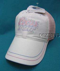 COORS LIGHT MISSES PINK WHITE AND LIGHT BLUE BALL CAP HAT  
