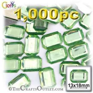  1,000pc Acrylic Aluminum foil Flat back Octagon (Rectangle 