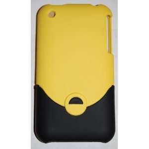 KingCase iPhone 3G & 3GS Rubberized Slim Slider Case (Yellow & Black)