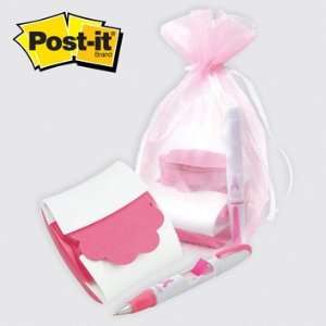 3M PRO330 Gift Set Pink/White Pop up Notes Dispenser, Flag Black Gel 