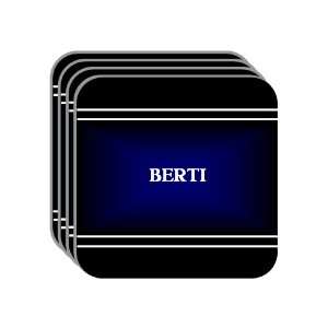 Personal Name Gift   BERTI Set of 4 Mini Mousepad Coasters (black 