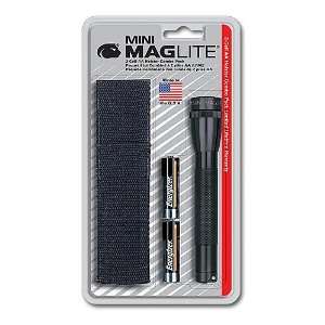  D) Mag Lite Mini AA Flashlight Holster Combo   Silver 