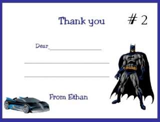 10 SPIDERMAN OR BATMAN THANK YOU CARDS MANY DESIGNS  