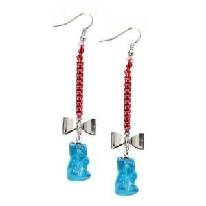  Blue Gummy Bear Dangle Earrings Jewelry