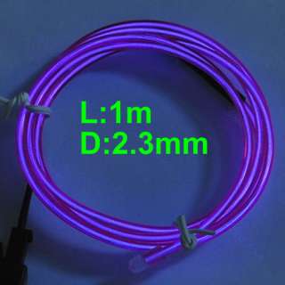   Light Glow EL Wire Rope Tube Car Party Bar 1M+Driver Purple  