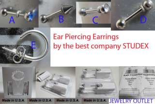 Studex Surgical Stainless Ear Piercing Barbell & Hoop#3  