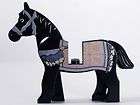 Lego Brand New Black Horse with Persian Blanket Pattern
