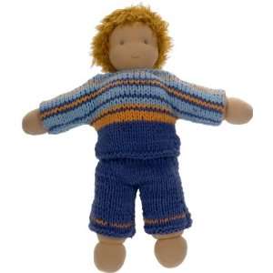 Fair Trade Toddler Doll   Blue Striped Outfit