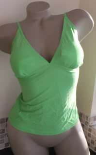 RESORT LIME GREEN NO WIRE PADDED TANKINI TOP SIZE 12★  