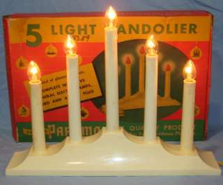 Vintage Molded Plastic Light Five Candles Candolier Paramount #255
