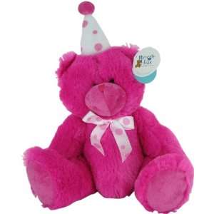   Hills Teddy Bear Co. Pink Birthday Bear w/ Party Hat Toys & Games