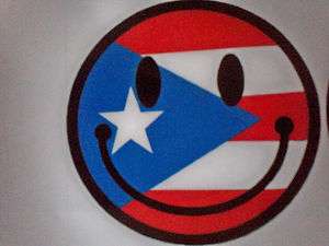Puerto Rico Happy Face Flag Car & Truck Vinyl Decal Stickers Emblems 