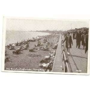 1920s Vintage Postcard The Beach and Esplanade   Thorpe Bay England UK