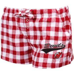   Jersey Devils Womens Red Paramount Flannel Shorts