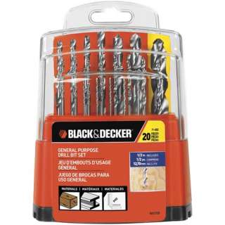 Black & Decker 20 Piece General Purpose Drill Bit Set 71 002  