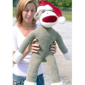  Christmas Plush Sock Monkey   Big Plush 28 Stuffed Toy 