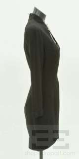 Thierry Mugler Black Jeweled Cutout Long Sleeve Dress Size 36  