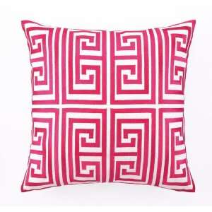  Pink Way   Greek Key Linen Pillow
