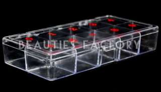 LARGE EMPTY 10 SPACE Nail Art TIP STORAGE BOX CASE 363A  