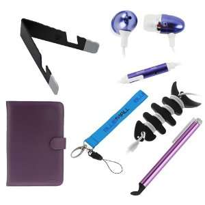  iKross 6pcs Bundle kits include  Purple Wallet Leather 
