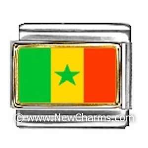 Senegal Photo Flag Italian Charm Bracelet Jewelry Link