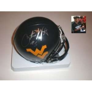 Pat White autographed Football Mini Helmet (West Virginia)